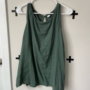 Scalloped Tank Top with button embellishment